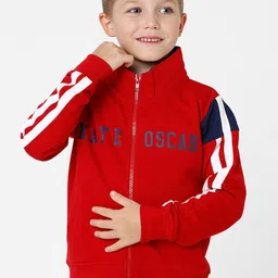 KATE & OSCAR Boys Printed Mock Collar Front-Open Cotton Sweatshirt-picture-45
