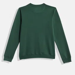 U.S. Polo Assn. Kids Boys Green Brand Logo Printed Round Neck Sweatshirt image 2