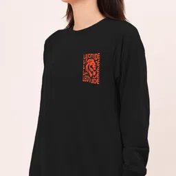 Leotude Typography Printed Fleece Pullover image 2