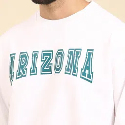 recast Typography Printed Oversized Drop shoulder Pure Cotton Pullover Sweatshirt image 2