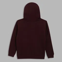 Blue Giraffe Girls Burgundy Printed Hooded Sweatshirt image 2