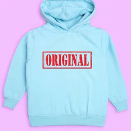 NUSYL Kids Typography Printed Hooded Fleece Sweatshirt image 3