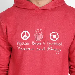 Campus Sutra Typography Printed Kangaroo Pockets Hooded Cotton Pullover Sweatshirt image 2