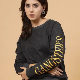 Rigo Graphic Printed Fleece Oversized Pullover Sweatshirt image 2