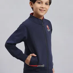 Monte Carlo Boys Mock Collar Long Sleeves Fleece Front-Open Sweatshirt image 3