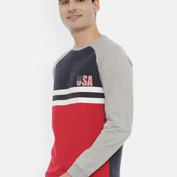 3PIN Men Red Colourblocked Sweatshirt image 4