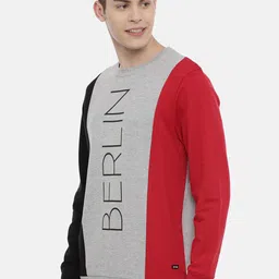 3PIN Men Grey Colourblocked Sweatshirt image 3