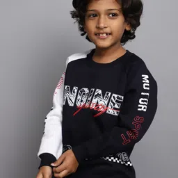 V-Mart Boys Typography Printed Fleece Sweatshirt image 3