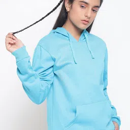 Lil Tomatoes Girls Blue Embellished Hooded Sweatshirt image 4