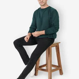 TEEMOODS Round Neck Long Sleeves Fleece Pullover image 2