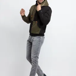 Status Quo Men Olive Green Printed Cotton Sweatshirt image 5