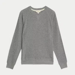 Marks & Spencer Round Neck Pure Cotton Lounge Sweatshirt image 4