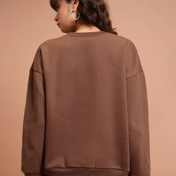 Tokyo Talkies Brown Typography Printed Sweatshirt image 5