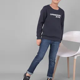 Crimsoune Club Boys Typography Printed Round Neck Long Sleeves Pullover Sweatshirt image 2