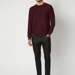 Mufti Self Design Textured Slim Fit Pullover Sweatshirt image 5