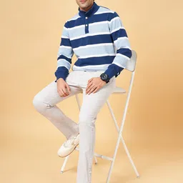 BYFORD by Pantaloons Striped Mock Collar Pullover image 5