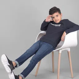 Crimsoune Club Boys Typography Printed Round Neck Long Sleeves Pullover Sweatshirt image 5