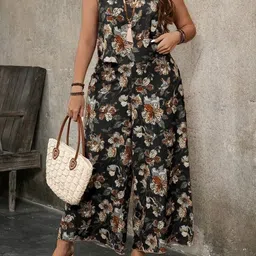 pimu Women Top & Pyjama Set Blue Floral Print image 1