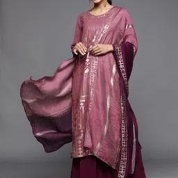 Varanga Women Embroidered Sequinned Kurta With Sharara & Dupatta image 1