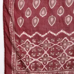 Anouk Women Maroon Paisley Embroidered Empire Kurta with Trousers & With Dupatta image 3