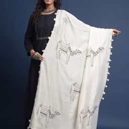 Taavi Embroidered Tasselled Border Dupatta-picture-1