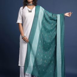 Taavi Woven Design Pure Cotton Ikat Dupatta-picture-21