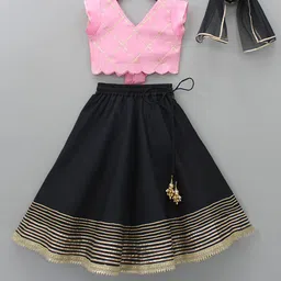 BAESD Girls Embroidered Ready To Wear Lehenga & Blouse With Dupatta-picture-50