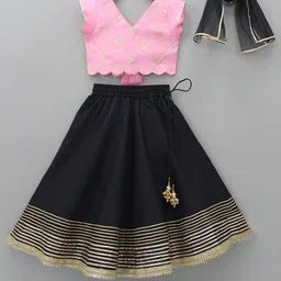 BAESD Girls Embroidered Ready To Wear Lehenga & Blouse With Dupatta-picture-14