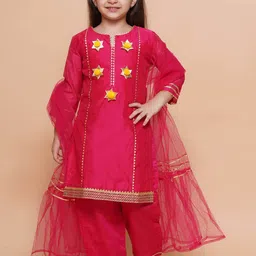 Modish Couture Girls Regular Gotta Patti Kurta with Trousers & With Dupatta-image-8