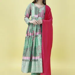 Moda Rapido Ethnic Motifs Printed Sequinned Anarkali Kurta With Trouser And Dupatta-picture-14