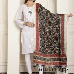 LOOM LEGACY Kalamkari Printed Dupatta-picture-24