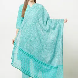 KALINI Floral Printed Pure Cotton Kurta with Trousers & With Dupatta-picture-28