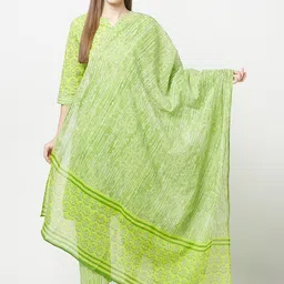 KALINI Floral Printed Pure Cotton Kurta with Trousers & With Dupatta-image-88