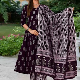 7Threads Women Ethnic Motifs Printed Regular Kurta with Trousers & With Dupatta-picture-14