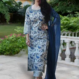 7Threads Women Ethnic Motifs Printed Regular Kurta with Trousers & With Dupatta-picture-16