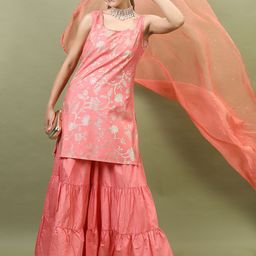 Vishudh Women Floral Viscose Rayon Kurta with Palazzo and Dupatta-picture-39