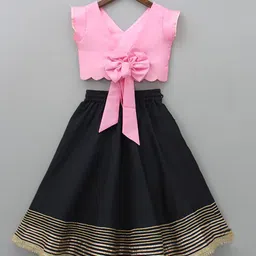 BAESD Girls Embroidered Ready To Wear Lehenga & Blouse With Dupatta image 4