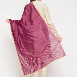 Clora Creation Burgundy Embroidered Dupatta with Gotta Patti image 2