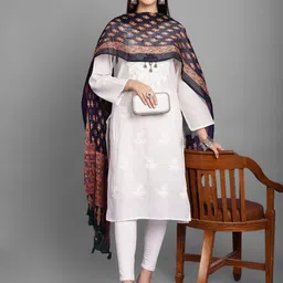 LOOM LEGACY Ethnic Motifs Printed Chiffon Dupatta image 2