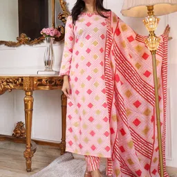 KALINI Printed Regular Kurta with Trouser & Dupatta image 4