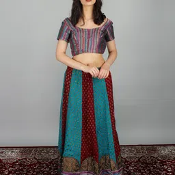Exotic India Woven Design Ready to Wear Lehenga & Blouse With Dupatta image 2