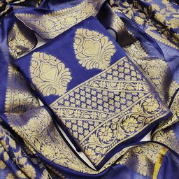SHADOW & SAINING Ethnic Motifs Woven Design Banarasi Jacquard Unstitched Dress Material-picture-2
