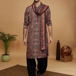 KISAH Ethnic Motifs Printed Regular Kurta with Patiala & Dupatta-picture-10