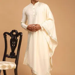 SHRESTHA BY VASTRAMAY Kurta Pyjamas With Mirror Work Detail Dupatta image 5