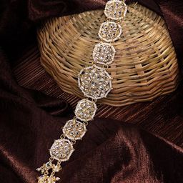 Saraf RS Jewellery Gold-Plated White Kundan-Studded Mathapatti-picture-36