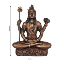 CraftVatika Bronze-Toned & Green Lord Shiva Cold Cast Bronze Statue image 3