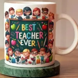 manorath best teacher ever (3) Perfect Gift for Birthdays, Anniversaries & Special Occasi Ceramic Coffee Mug image 1