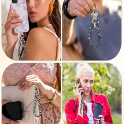 LILABA Beaded Phone Wrist Strap Cellphone Lanyard Chain Wristlet Bracelet for Women Phone Charm image 5