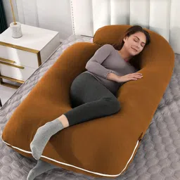 thukran J Shape Polyester Fibre Solid Pregnancy Pillow Pack of 1-picture-12