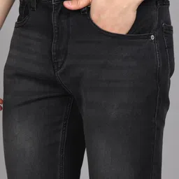 flying machine Men Slim Mid Rise Black Jeans image 5